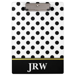 Porte-bloc Point de polka noir et blanc décoré d'un