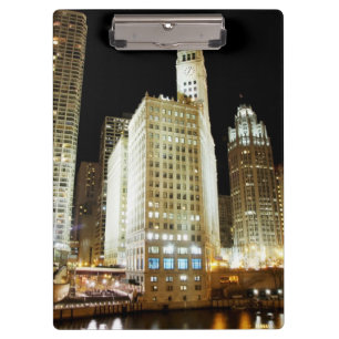 Porte-bloc Point de repère célèbre de Chicago la nuit