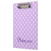 Porte-bloc Point Polka de lavande pâle personnalisé (Gauche)