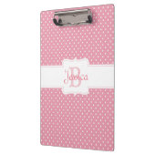 Porte-bloc Point Polka rose personnalisé (Gauche)
