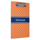 Porte-bloc Pointe Polka blanche orange avec Bleu Royal (Swatch)