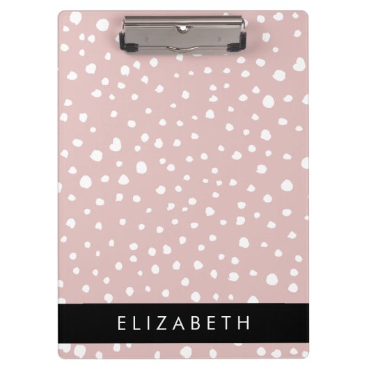 Porte-bloc Points Dalmatiens Rose, Points Dalmatiens, Votre N (Devant)