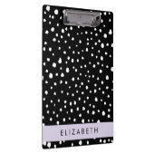 Porte-bloc Points dalmatiens, Spots, Noir et Blanc, Votre nom (Swatch)
