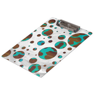 Porte-bloc Points Leopard Brown et Turquoise PrintPolka