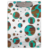 Porte-bloc Points Leopard Brown et Turquoise PrintPolka (Devant)