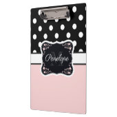 Porte-bloc Points roses et noirs (Gauche)