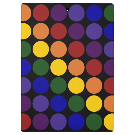 Porte-bloc Pois arc-en-ciel en noir (Dos)