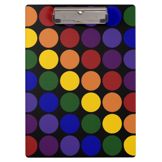 Porte-bloc Pois arc-en-ciel en noir (Devant)