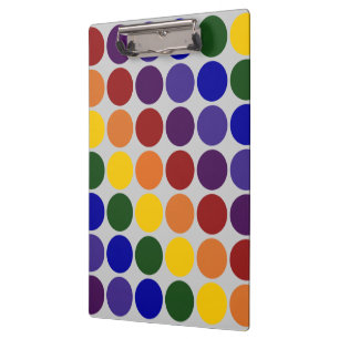 Porte-bloc Pois arc-en-ciel sur gris