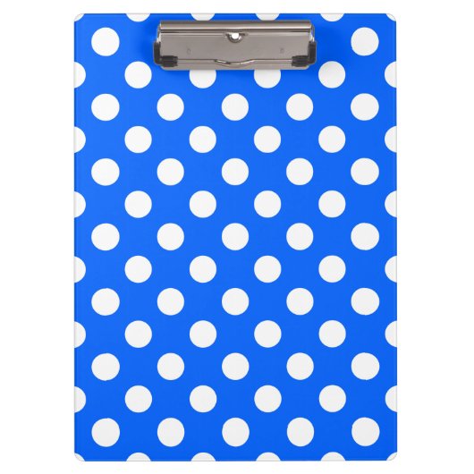 Porte-bloc Pois blancs sur bleu royal (Devant)