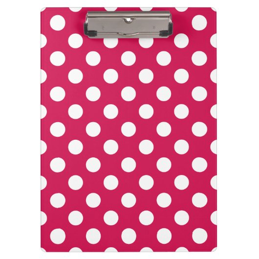 Porte-bloc Pois blancs sur cerise (Devant)