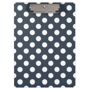 Porte-bloc Pois blancs sur gris bleu