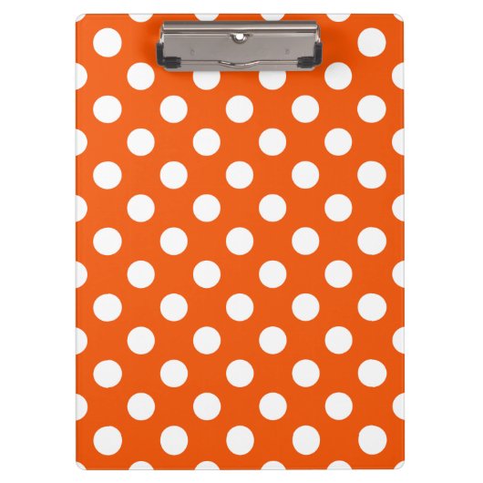 Porte-bloc Pois blancs sur orange (Devant)