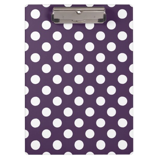 Porte-bloc Pois blancs sur prune violette (Devant)