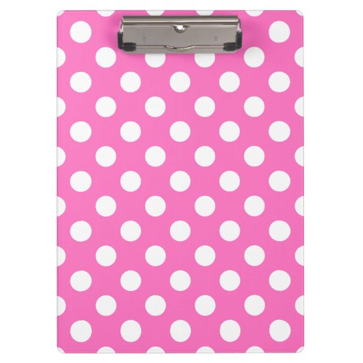 Porte-bloc Pois blancs sur rose (Devant)