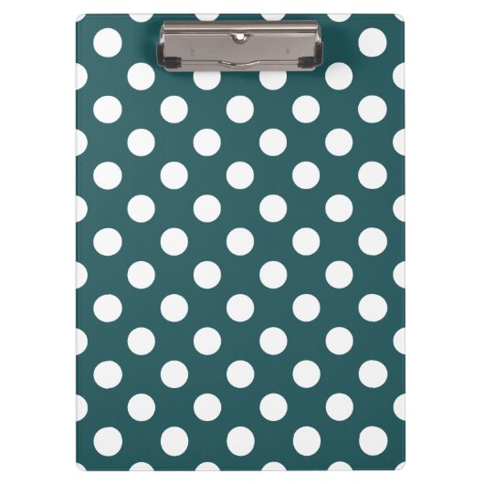Porte-bloc Pois blancs sur turquoise (Devant)