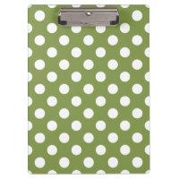 Pois blancs sur vert olive