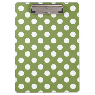 Porte-bloc Pois blancs sur vert olive