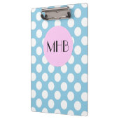 Porte-bloc Pois Bleus, Motif Pointe Polka, Monogramme (Gauche)