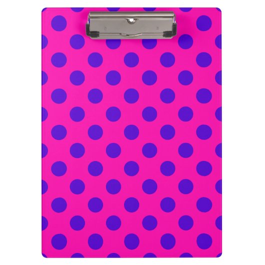 Porte-bloc Pois bleus sur fuchsia (Devant)