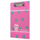 Porte-bloc Pois cool tendance avec chouette personnalisation (Gauche)