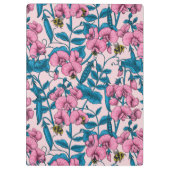 Porte-bloc Pois doux et bourdons, rose et bleu (Dos)