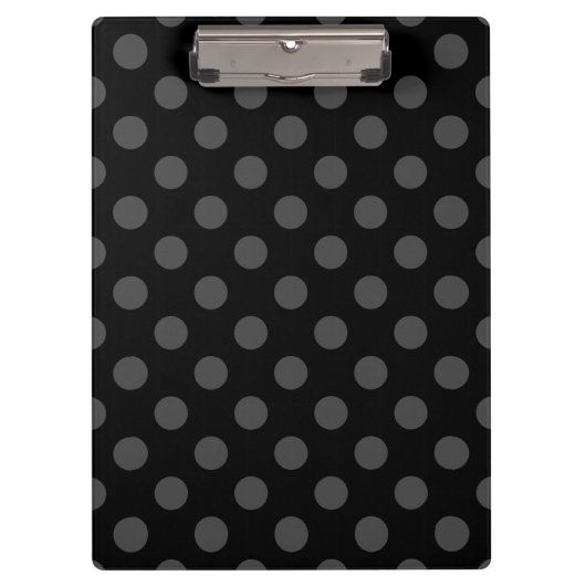Porte-bloc Pois gris sur noir (Devant)