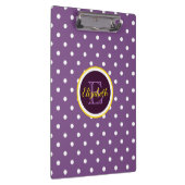 Porte-bloc Pois mignons violets monogrammes (Swatch)