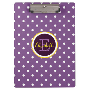 Porte-bloc Pois mignons violets monogrammes