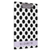 Porte-bloc Pois noirs et blancs, pointillés, Votre nom (Swatch)