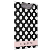 Porte-bloc Pois noirs et blancs, pointillés, Votre nom (Swatch)