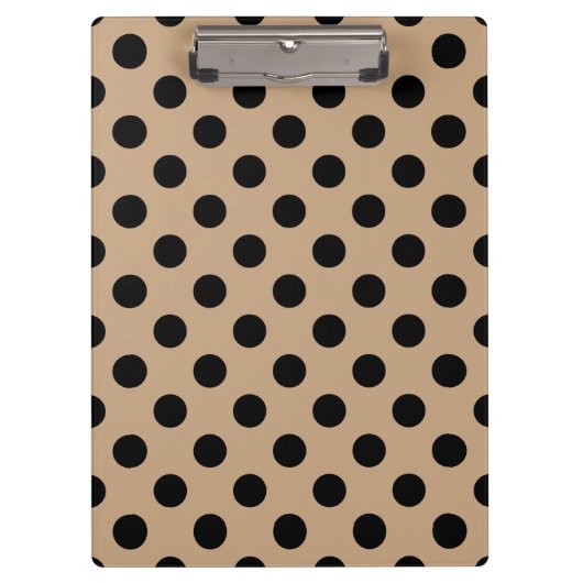 Porte-bloc Pois noirs sur beige (Devant)