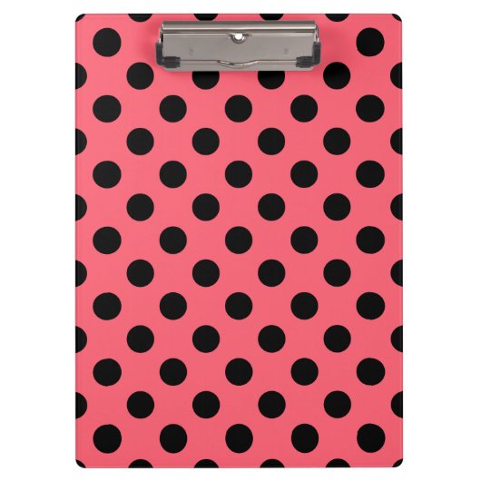 Porte-bloc Pois noirs sur corail (Devant)