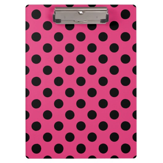 Porte-bloc Pois noirs sur fuchsia (Devant)