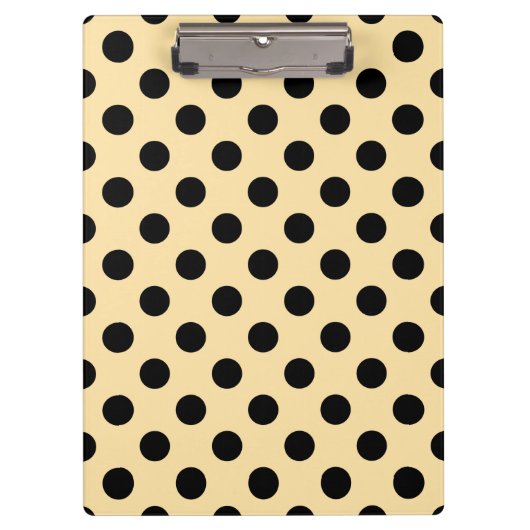 Porte-bloc Pois noirs sur jaune pâle (Devant)
