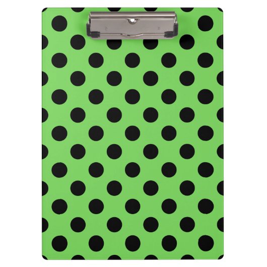 Porte-bloc Pois noirs sur vert citron (Devant)