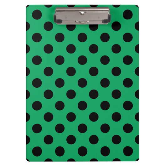 Porte-bloc Pois noirs sur vert frais (Devant)