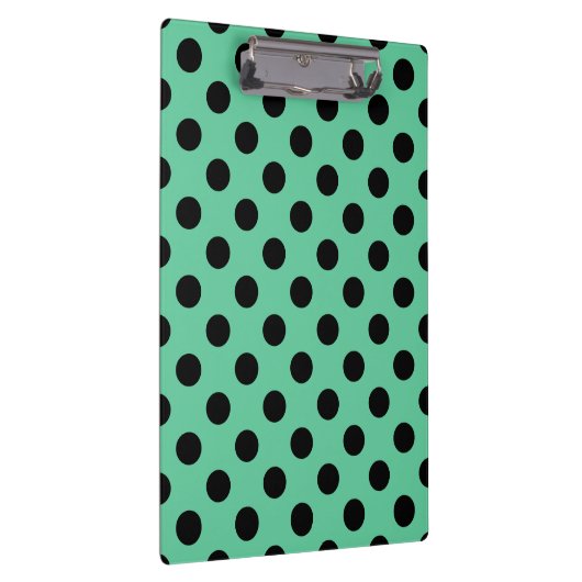 Porte-bloc Pois noirs sur vert menthe (Swatch)