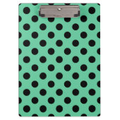 Porte-bloc Pois noirs sur vert menthe (Devant)