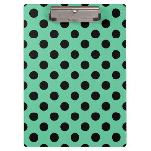 Porte-bloc Pois noirs sur vert menthe