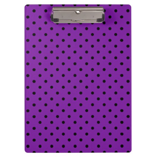 Porte-bloc Pois noirs sur violet violet (Devant)