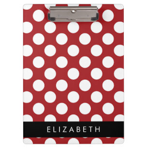 Porte-bloc Pois Rouges, Motif Polka Dot, Votre Nom