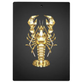 Porte-bloc Poisson à langouste polygonale dorée sur noir (Dos)