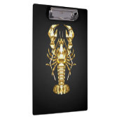 Porte-bloc Poisson à langouste polygonale dorée sur noir (Swatch)