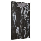 Porte-bloc Poisson blanc fossile sur Arrière - plan noir (Swatch)