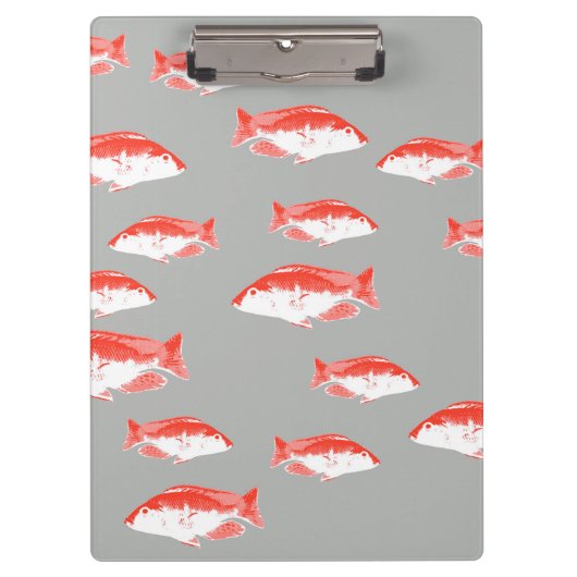 Porte-bloc Poisson rouge et gris (Devant)
