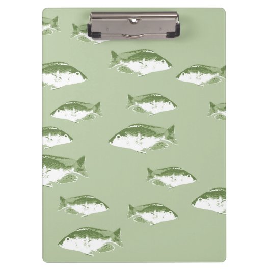 Porte-bloc Poisson vert olive (Devant)