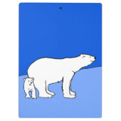 Porte-bloc Polar Bear Mom and Cub Peinture - Wildlife Art (Dos)