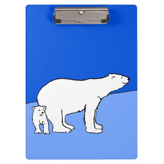 Porte-bloc Polar Bear Mom and Cub Peinture - Wildlife Art (Devant)