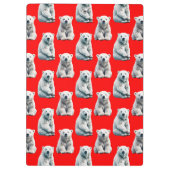 Porte-bloc Polar Bear Pattern Design On Red  (Dos)